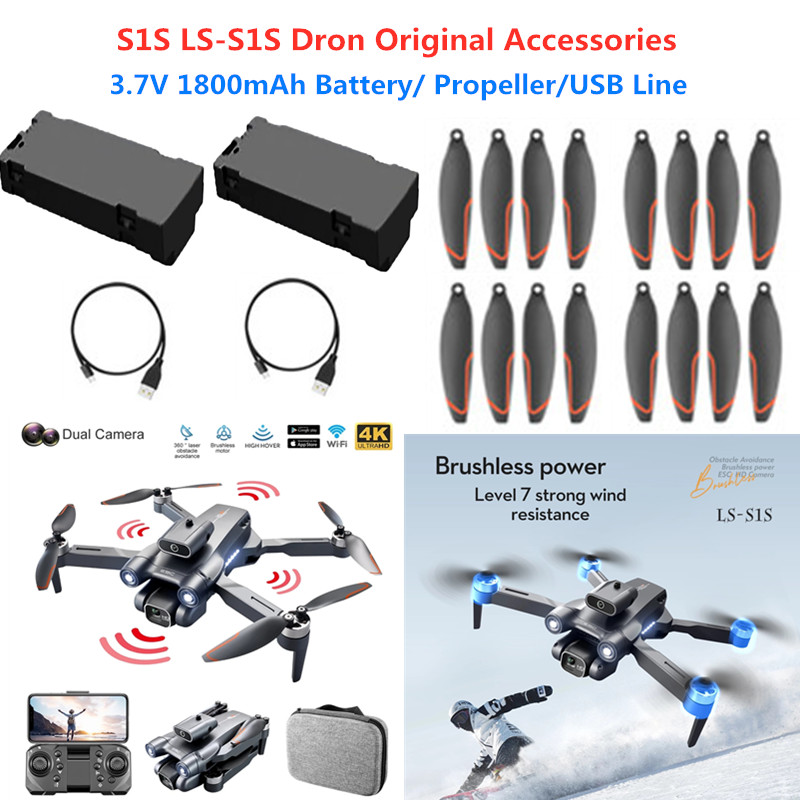 Drone Rc S1S - LS-S1S RC ドローンバッテリー 3.7V 1800mAh バッテリープロペラ