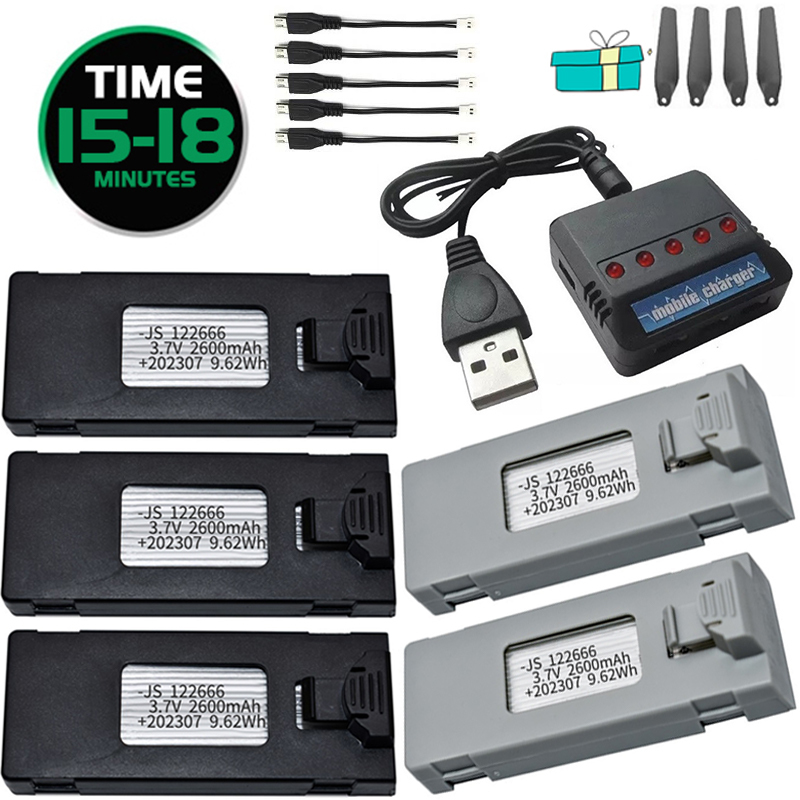Drone Rc S1S - 3.7V 2600mAh RC ドローンバッテリー E88 E88PRO