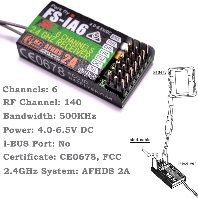 Flysky FS-IA6 レシーバー 6CH デュアルアン - Drone Rc Battery のレビューと価格