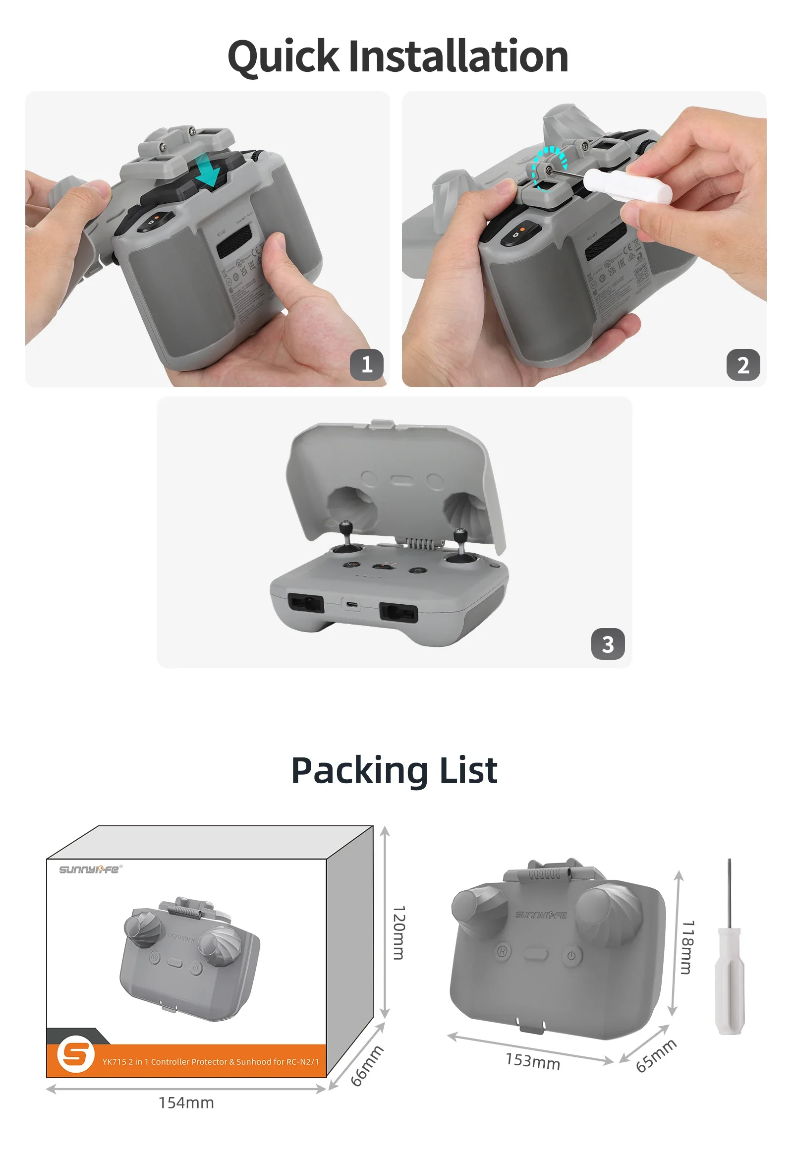 2 in 1 コントローラープロテクター サンフード コント - Drone Dji Rc Mini 3 Pro のレビューと価格