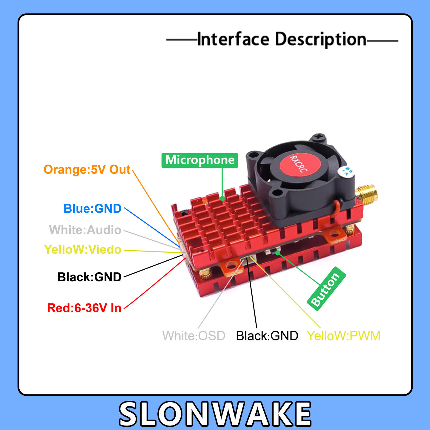 SLONWAKE 5.8G 2W VTX FPV 1800T - Drone Rc Harness のレビューと価格