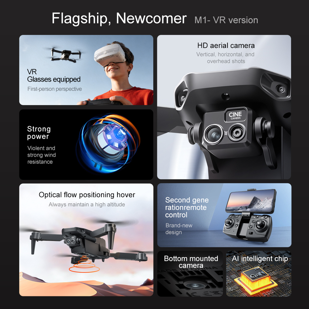 オリジナルM1/M1VR折りたたみ式GPSドローン 4K H - Drone E88Pro Rc 4K のレビューと価格