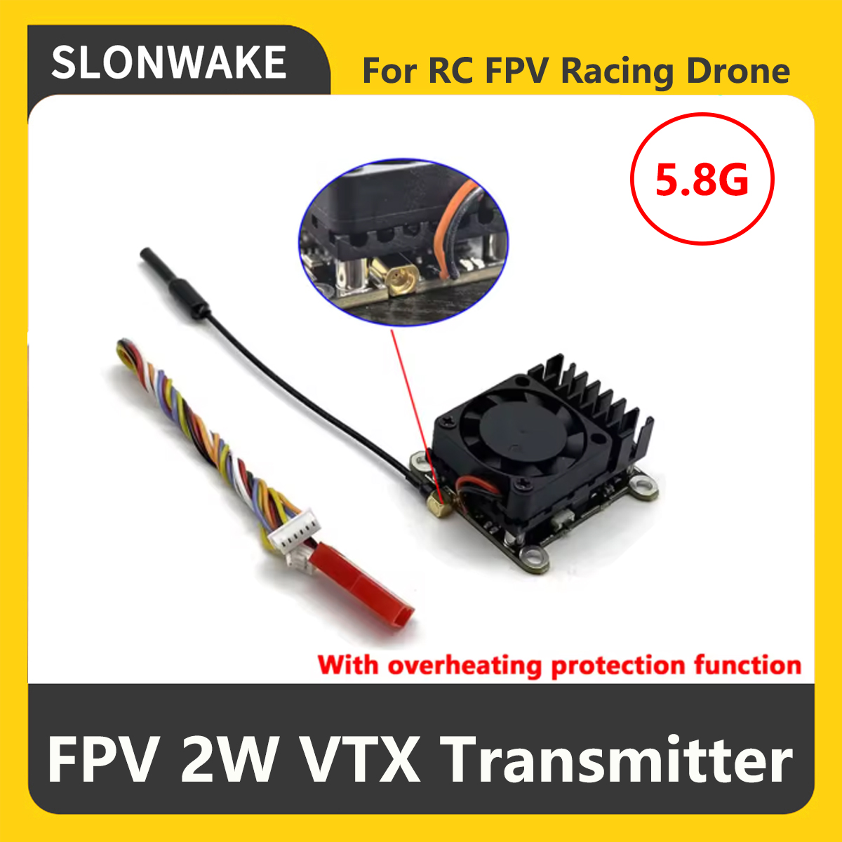 SLONWAKE 5.8G 2000mW FPV VTX ト - Fpv Drone Camera のレビューと価格