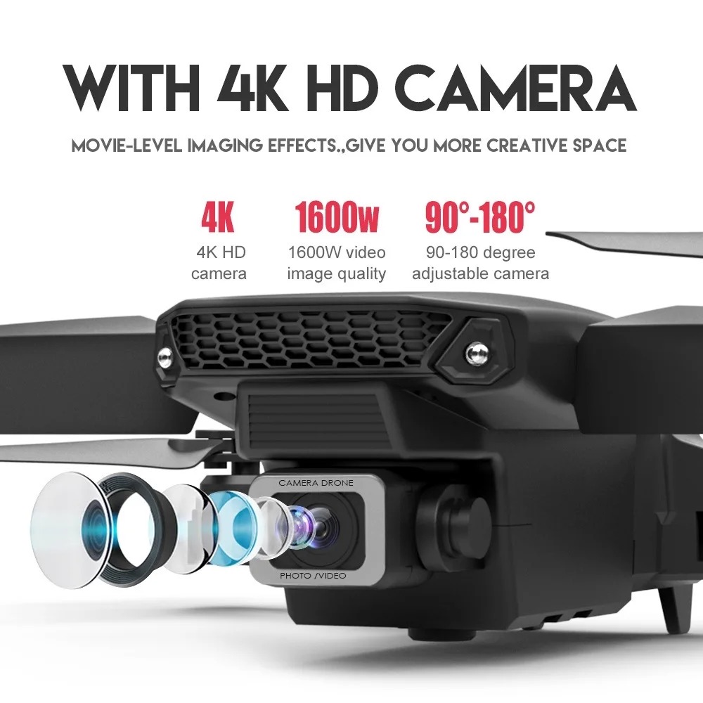 RCドローン 新型E88Pro 4Kプロフェッショナル 2つ - Drone E88Pro Rc 4K のレビューと価格