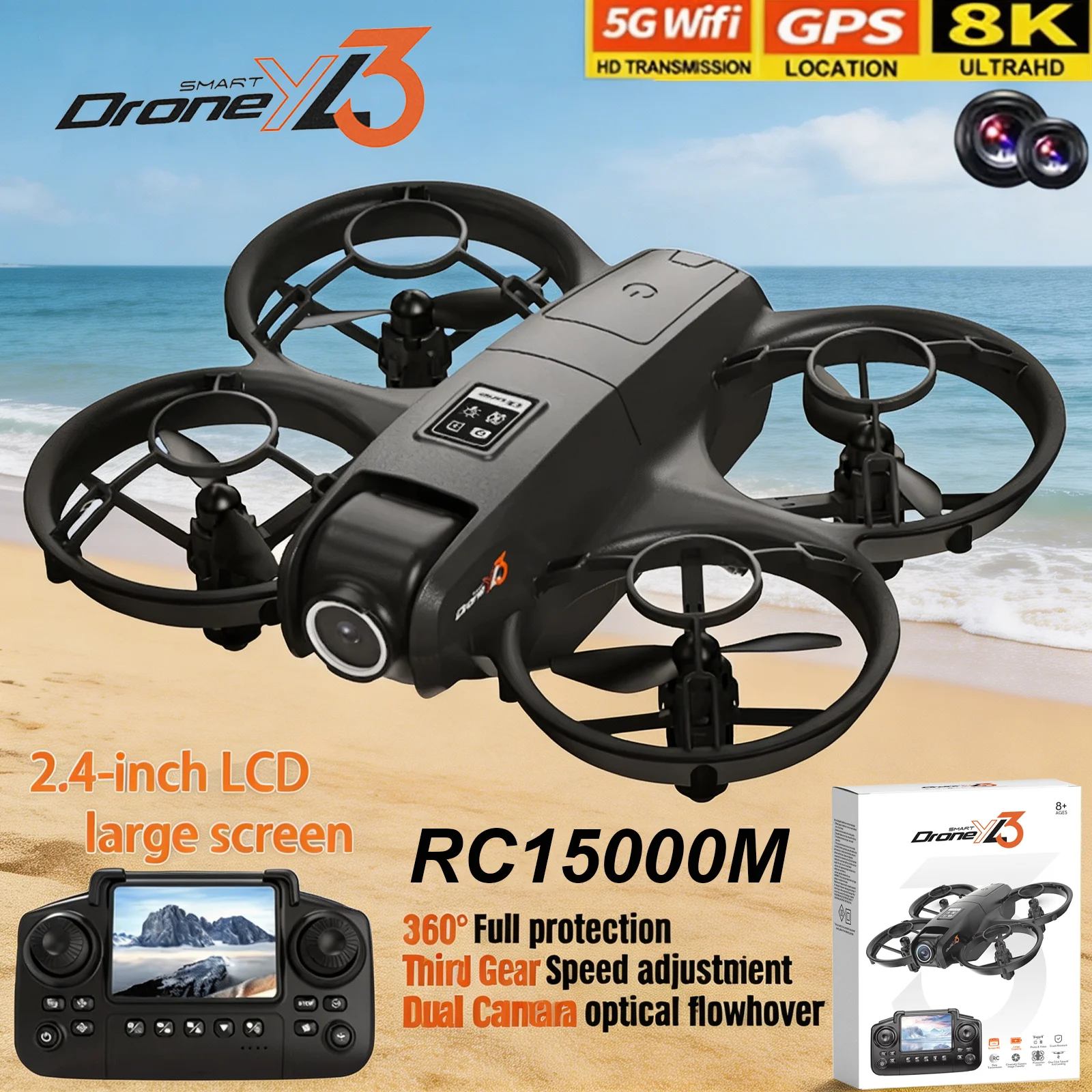 新型YL3 RCドローン 8K 1080P広角デュアルHDカ - Drone E88Pro Rc 4K のレビューと価格