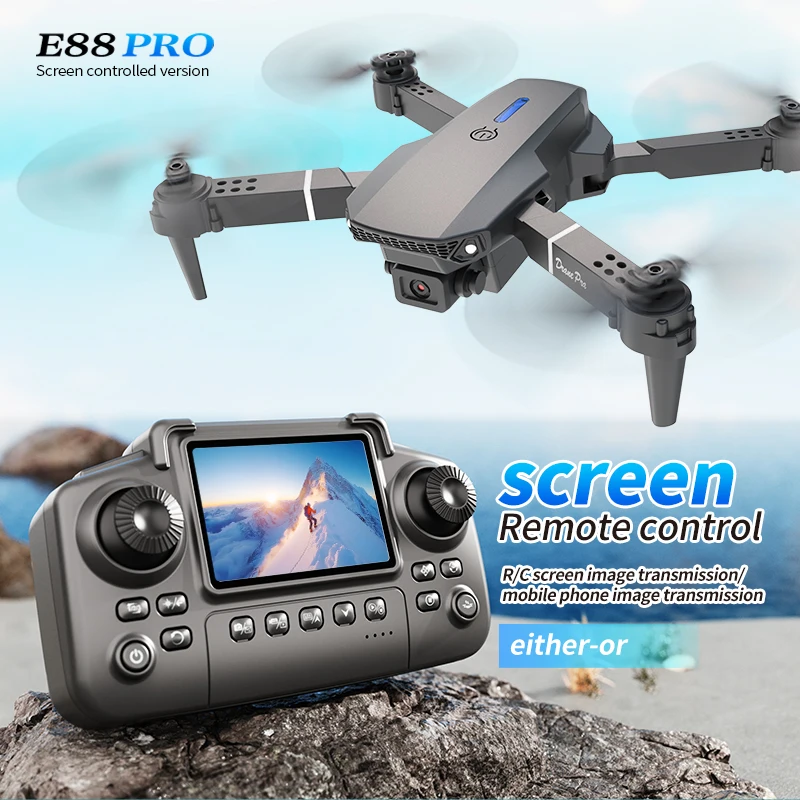 E88 PRO ドローン スクリーン付き 4K HD カメラ - Drone E88Pro Rc 4K のレビューと価格