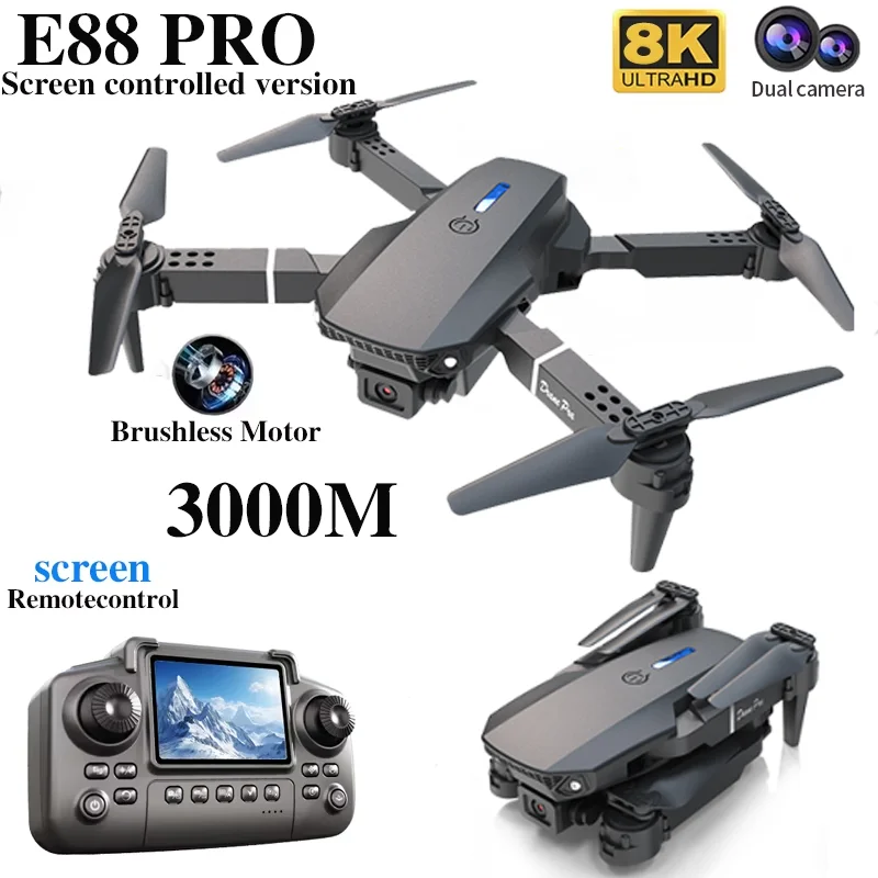 E88 PRO ドローン スクリーン付き 4K HD カメラ - Drone E88Pro Rc 4K のレビューと価格